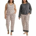thumbnail image 1 of Karen Neuburger Women's 3-Piece Printed Soft Pajama Lounge Set (Gray, XL), 1 of 6