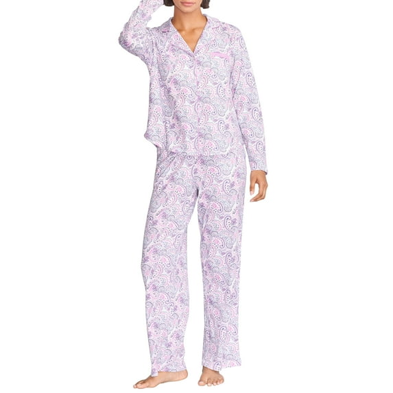Karen Neuburger Womens Cheshire Secrets Girlfriend Knit Pajama Set With Lace Style-RLK0293