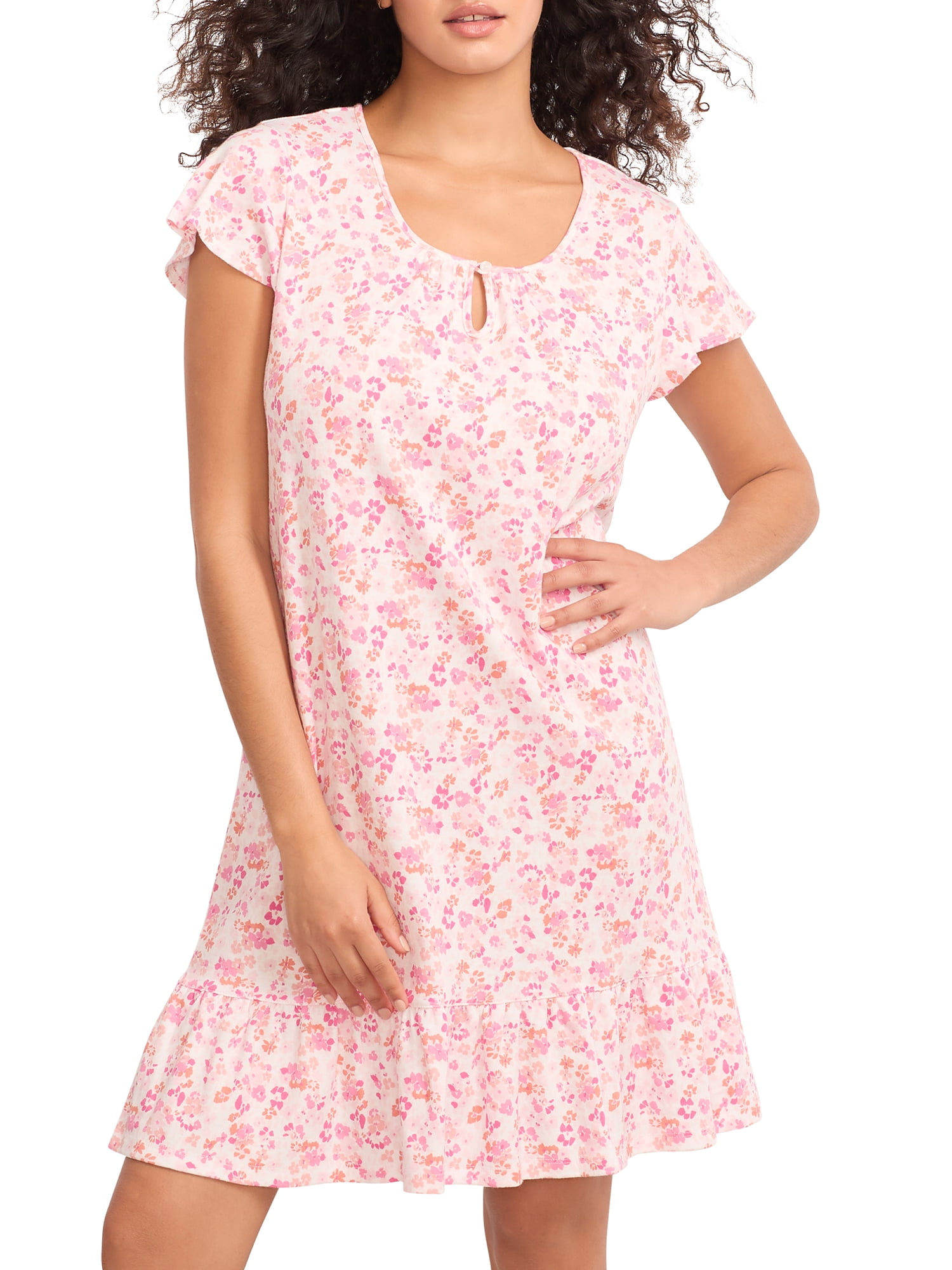 Karen Neuburger Womens Flutter Sleeve Nightgown Style RLK0199 Walmart