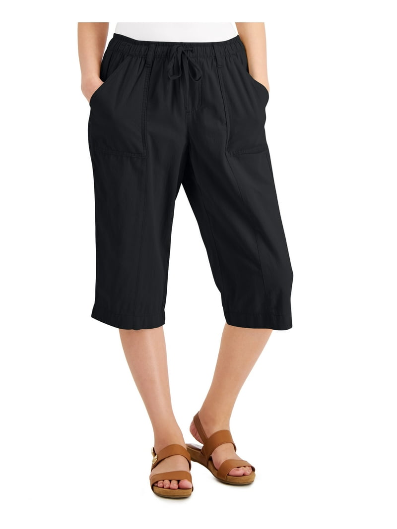 Karen Scott Charlie Capri Pants Deep Black XS - Walmart.com