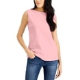 thumbnail image 1 of Karen Scott Cotton Boat Neck Tank Top Soft Pink 2XL, 1 of 2