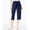 thumbnail image 1 of Karen Scott Cotton Drawstring Capri Pants Intrepid Blue XS, 1 of 1