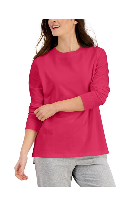 Cotton High-Low Sweatshirt Radient Rose L