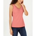 thumbnail image 1 of Karen Scott Cotton Lace Trim Tank Top Coral M, 1 of 1