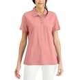 thumbnail image 1 of Karen Scott Cotton Short Sleeve Polo Shirt Coral Ice M, 1 of 1
