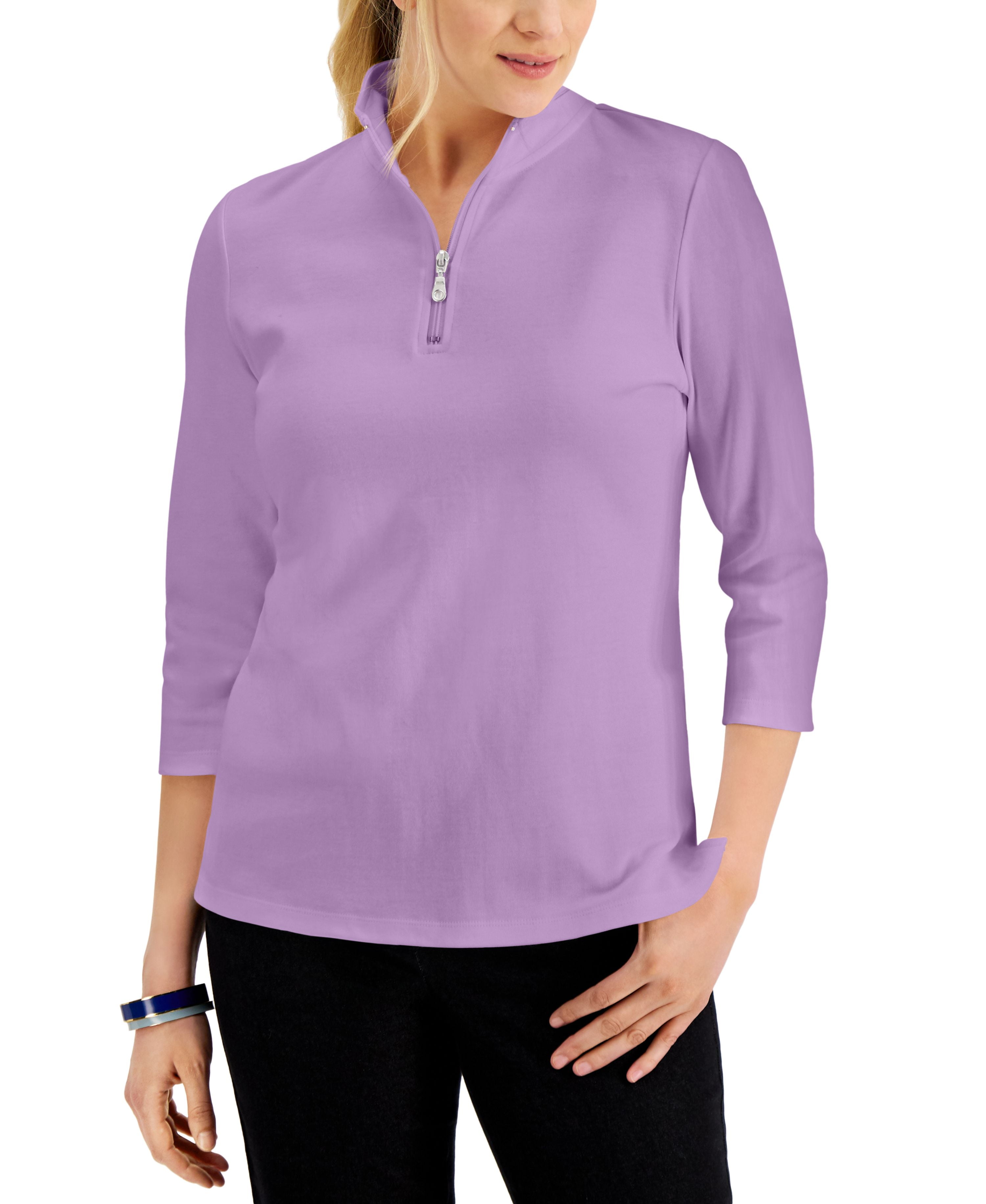 Karen Scott Women's Plus Size Scoop Neck Short Sleeve Tops