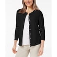 thumbnail image 1 of Karen Scott Crew Neck Cardigan Deep Black L, 1 of 1