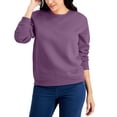 thumbnail image 1 of Karen Scott Crew Neck Fleece Sweatshirt Plum Rosette XL, 1 of 1