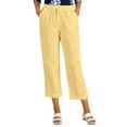 thumbnail image 1 of Karen Scott Daphne Drawstring Pants Citron Aura L, 1 of 1