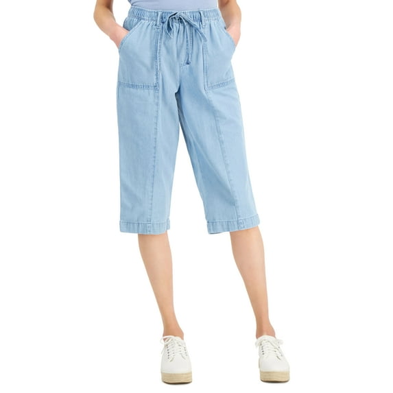 Karen Scott Denim Charlie Capri Pants Horizon Wash XL