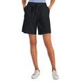 thumbnail image 1 of Karen Scott Gemma Cotton Drawstring Bermuda Shorts Deep Black XS, 1 of 1
