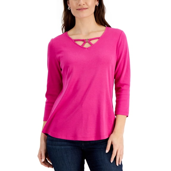 Karen Scott Hardware Tunic Berry Ice M