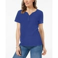 thumbnail image 1 of Karen Scott Henley T-Shirt Ultra Blue PXS, 1 of 1