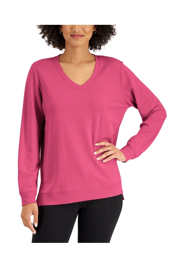 High Low V Neck Top Foxy Pink 2XL