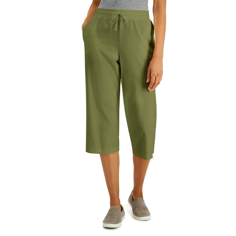Karen Scott Knit Capri Pull On Pants Winter Moss XS Walmart