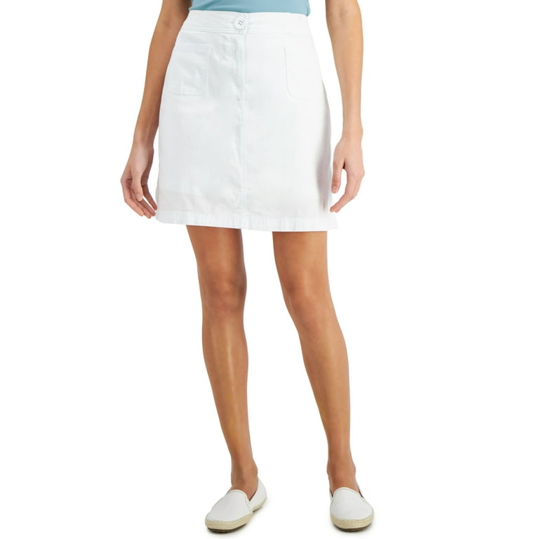 KAREN SCOTT キュロットスカート Karen Scott Knit Waistband Skort Bright White 16 - Walmart.com