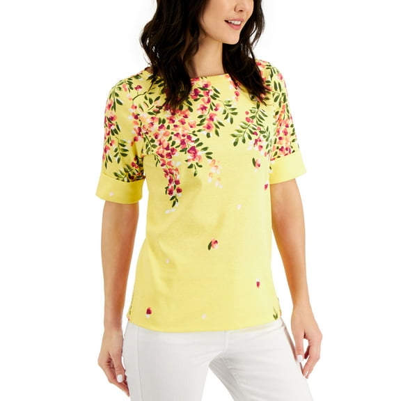 Karen Scott Lilac Dream Top Citron Aura 2XL