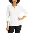 thumbnail image 1 of Karen Scott Long Sleeve Cotton Henley Bright White S, 1 of 1