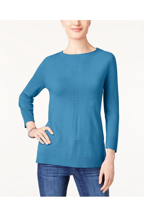 Luxsoft Rolled Neck Sweater Carribean Sea S