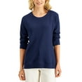 thumbnail image 1 of Karen Scott Mini Waffled Crewneck Top Intrepid Blue L, 1 of 1