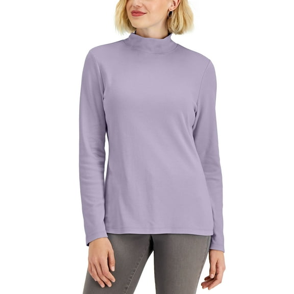 Karen Scott Mock Neck Top Orchid Rio XS