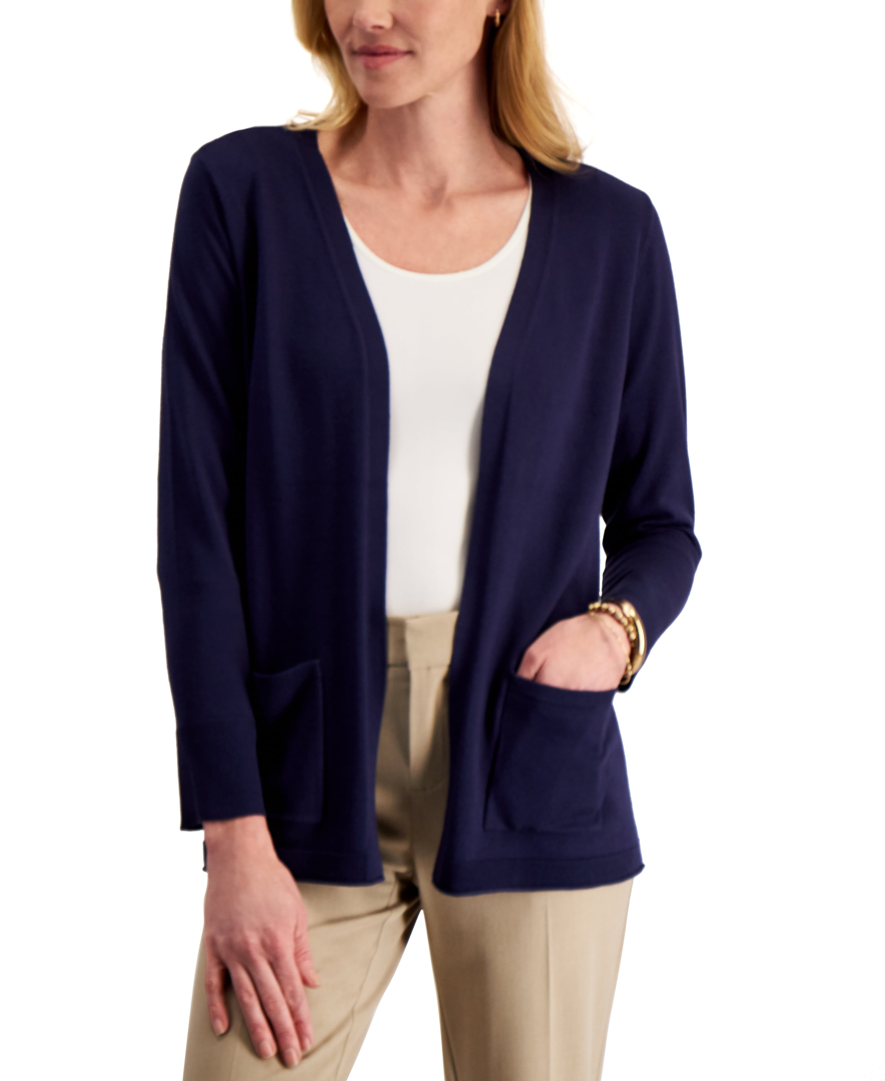 Karen Scott Open Front Cardigan Intrepid Blue S