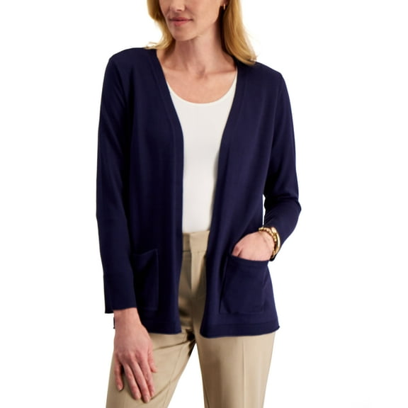 Karen Scott Open Front Cardigan Intrepid Blue S