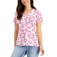 thumbnail image 1 of Karen Scott Peony Floral V Neck Top Blush XS, 1 of 1