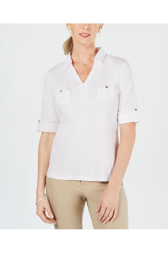 Petite Collared Shirt Bright White P/M