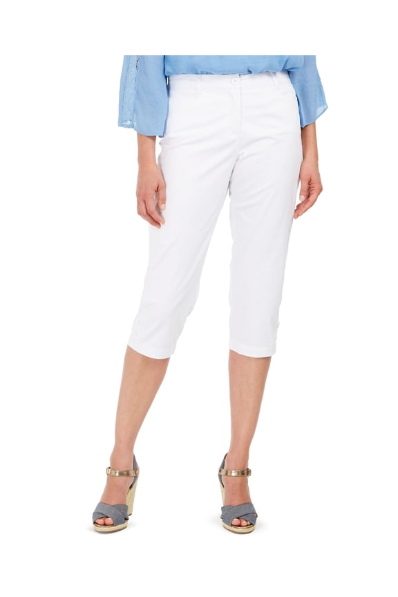 Petite Comfort Waist Capri Pants Bright White 12P