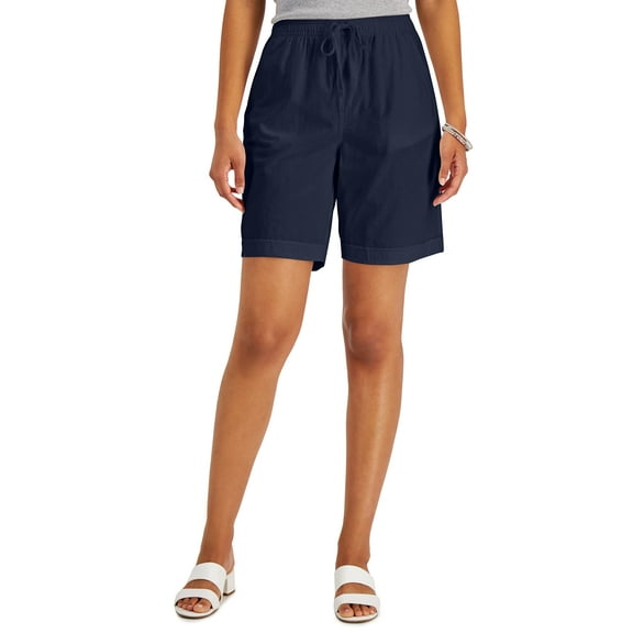 Karen Scott Petite Cotton Gemma Shorts Intrepid Blue PXS