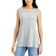 thumbnail image 1 of Karen Scott Petite Cotton Scoop Neck Tank Top Smoke Grey Hthr PS, 1 of 1