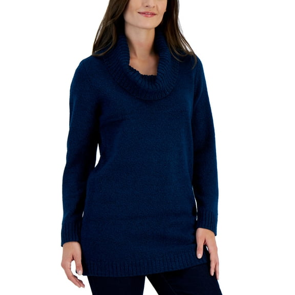 Karen Scott Petite Cowl Neck Tunic Lake Marl PM