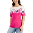 thumbnail image 1 of Karen Scott Petite Floral Print Top Berry Ice PS, 1 of 1