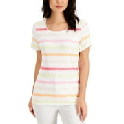 KAREN SCOTT Petite Gradient Stripe Top Rose Glow PM