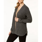 KAREN SCOTT Petite Open Front Cardigan Charcoal Heather PXS