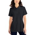thumbnail image 1 of Karen Scott Petite Pique Polo Shirt Deep Black PL, 1 of 1