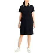 KAREN SCOTT Petite Polo Shirt Dress Deep Black PM