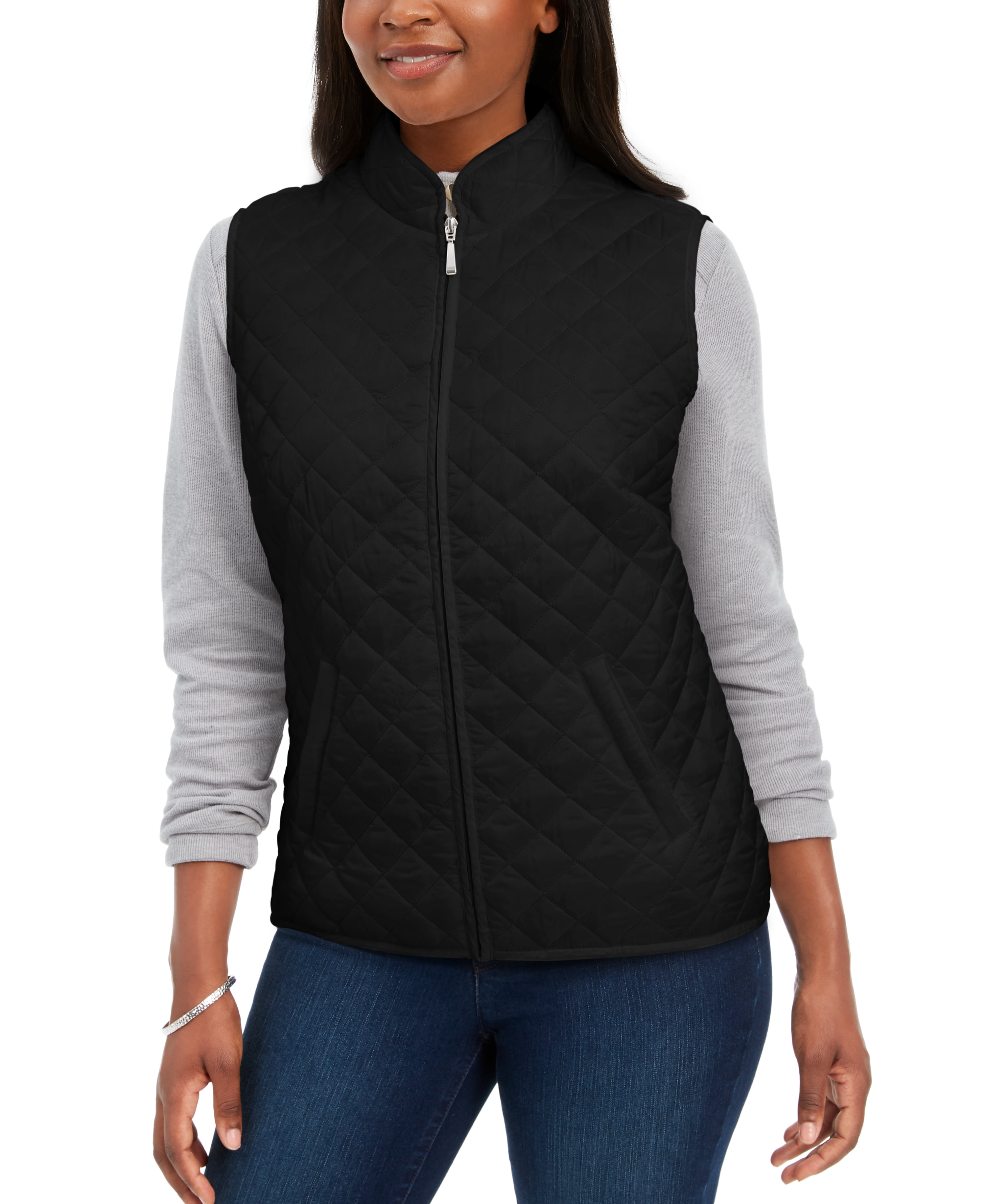 Petite Quilted Puffer Vest Intrepid Blue PM Walmart