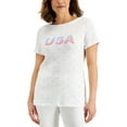 thumbnail image 1 of Karen Scott Petite Short Sleeve Usa Stars Boatneck Top Bright White PS, 1 of 1