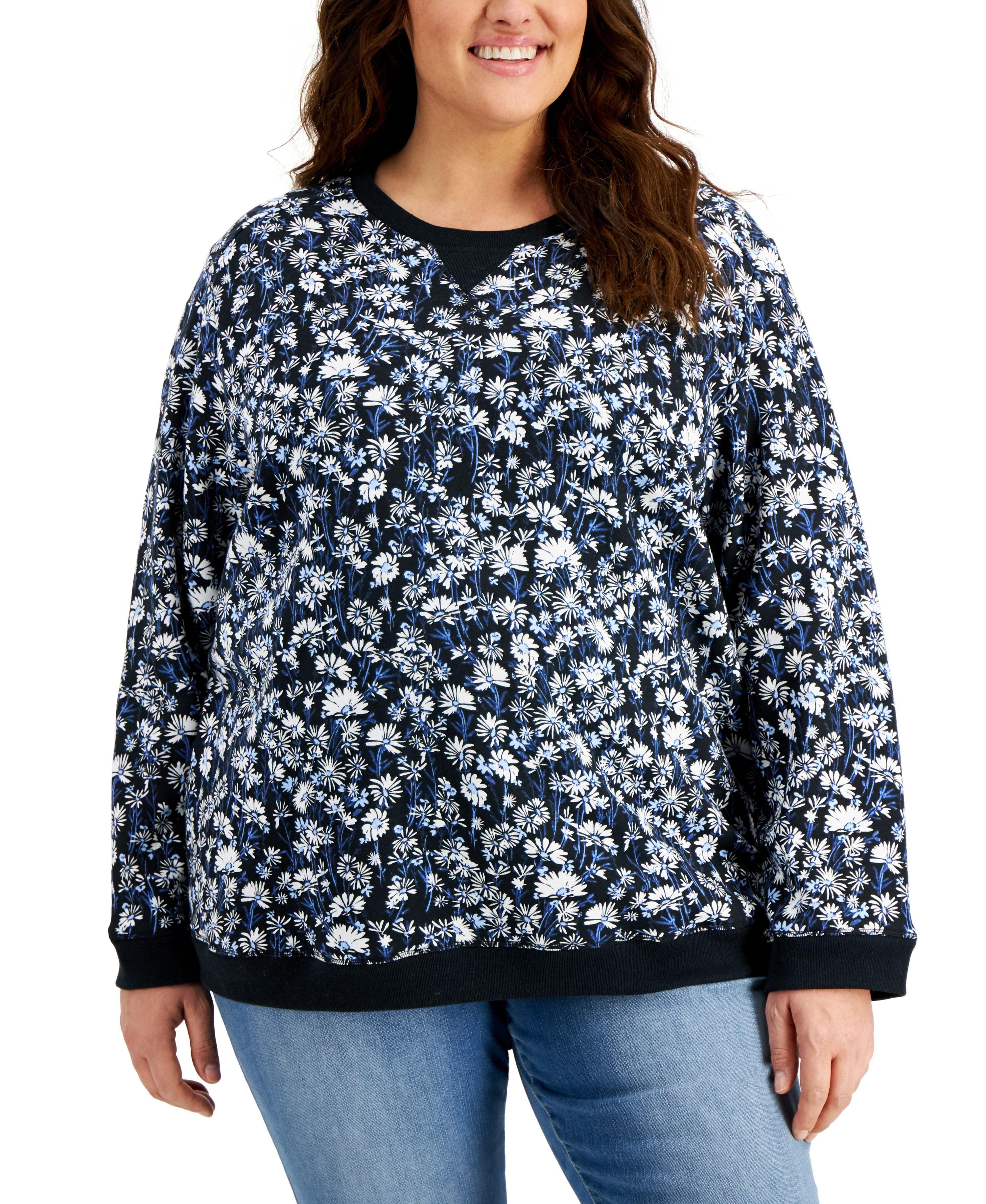 Karen Scott Sport Womens Plus Fitness Activewear Sweatshirt