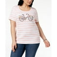 thumbnail image 1 of Karen Scott Plus Size Bicycle Graphic T-Shirt Peony Coral 3X, 1 of 1