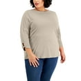 thumbnail image 1 of Karen Scott Plus Size Boatneck Top Pebble 3X, 1 of 1