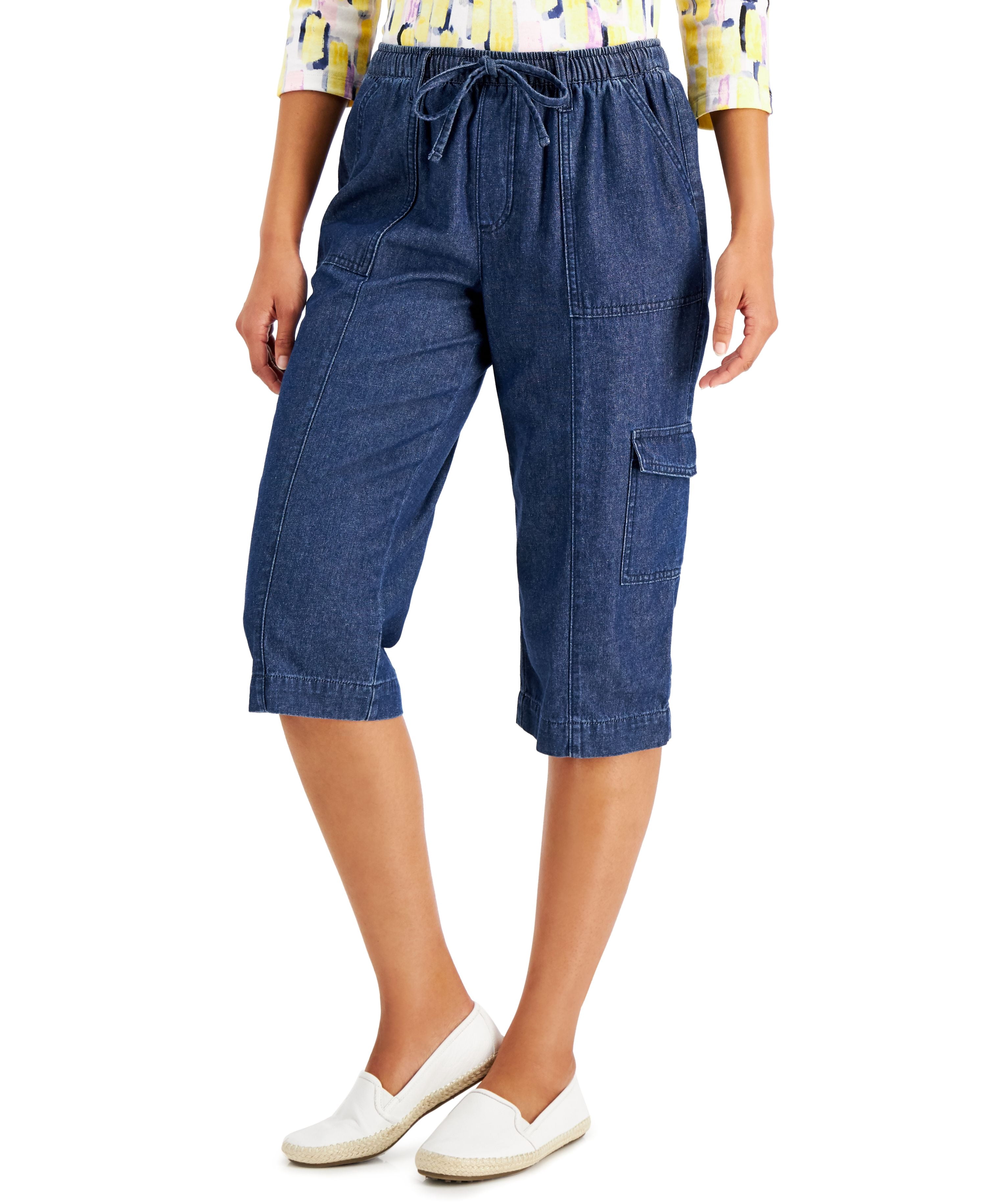 Karen Scott Plus Size Charlie Denim Capri Pants Twilight Wash 4X -  Walmart.com