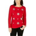 thumbnail image 1 of Karen Scott Plus Size Cotton Holiday Theme T-Shirt Deep Black 0X, 1 of 2