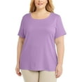 thumbnail image 1 of Karen Scott Plus Size Cotton Scoop Neck Top Fragrant Lilac 1X, 1 of 1