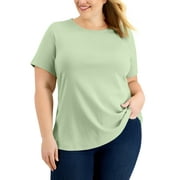 KAREN SCOTT Plus Size Cotton T-Shirt Calm Aloe 3X