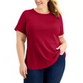 thumbnail image 1 of Karen Scott Plus Size Cotton T-Shirt New Red Amore 3X, 1 of 1