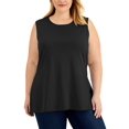 thumbnail image 1 of Karen Scott Plus Size Cotton Tank Top Deep Black 2X, 1 of 1
