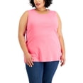 thumbnail image 1 of Karen Scott Plus Size Cotton Tank Top Foxy Pink 1X, 1 of 1